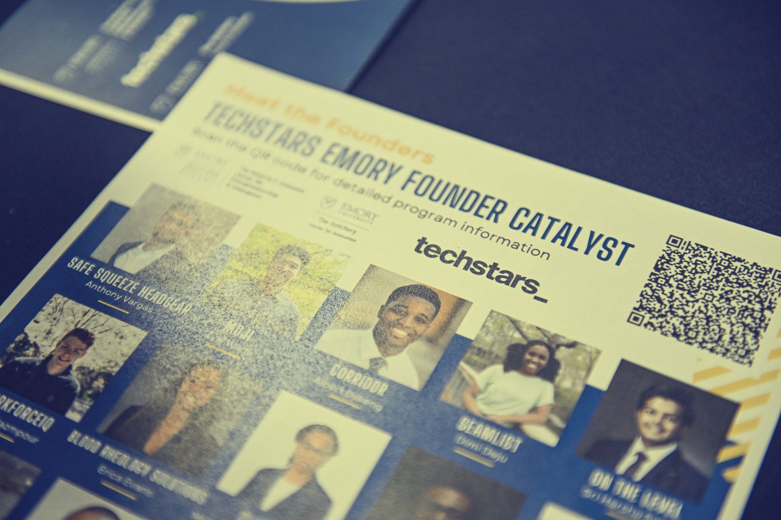 Techstars Emory Founder Catalyst founder showcase flyer, featuring On the Level and the program cohort